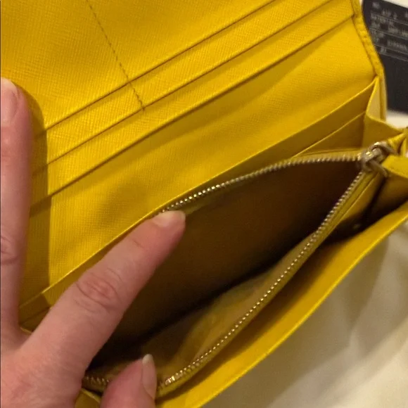 Prada Yellow Saffiano Leather Flap Wallet - Picture 8 of 10